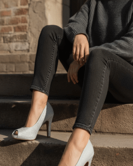 Silver Peep Toes