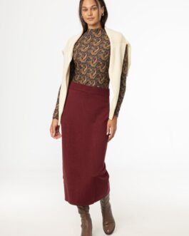 Wine Knit Skirt Legging