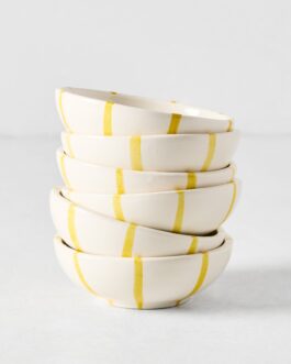 Portofino Yellow Stripe Ceramic Dipping Bowl