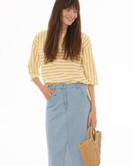 Yellow Striped Contrast T-Shirt