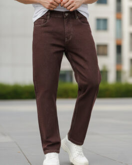 Men's Brown Slim Fit Denim Jeans Stretchable