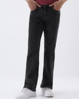 Men's Black Washed Bootcut Jeans Stretchable