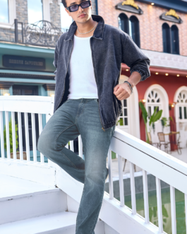 Men's Light Blue Washed Bootcut Jeans Stretchable