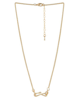 Women Gold Plated With Cz Animal Fancy Necklace