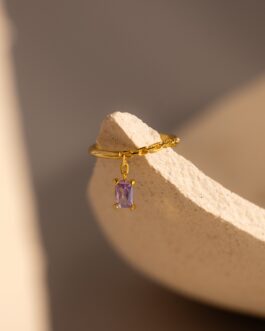 Birthstone Drop Chain Ring