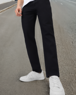 Men's Black Regular Fit Washed Jeans Stretchable