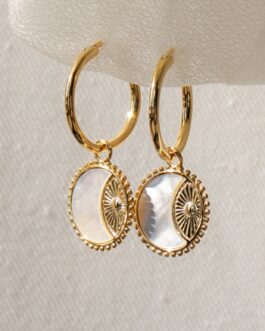 Pia Pearl Coin Hoops