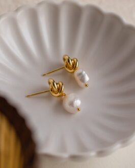 Knot Pearl Drop Earrings