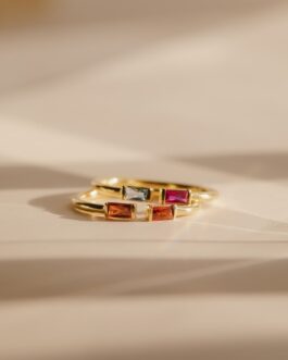 Duo Baguette Birthstone Ring