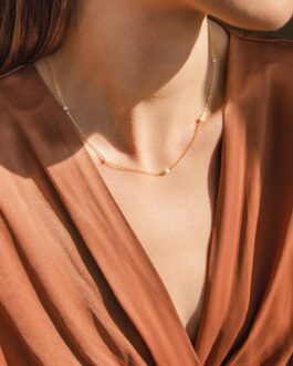 Dainty Pearl Station Necklace