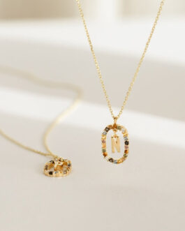 Rainbow Initial Necklace