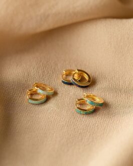 Opal Inlay Huggies Set