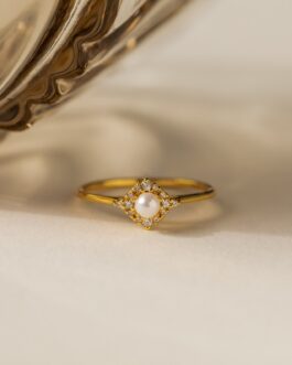Vintage Pave Pearl Ring
