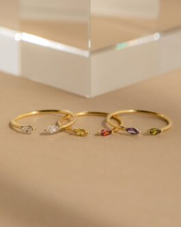 Duo Marquise Birthstone Ring