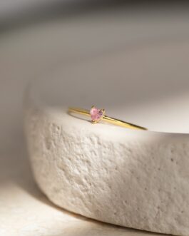Tiny Heart Birthstone Ring