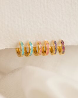 Pastel Opal Inlay Huggies