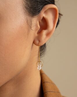 Herkimer Diamond Threader Earrings