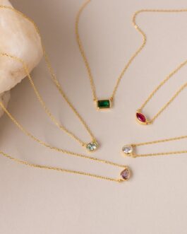 Custom Cut Birthstone Necklace
