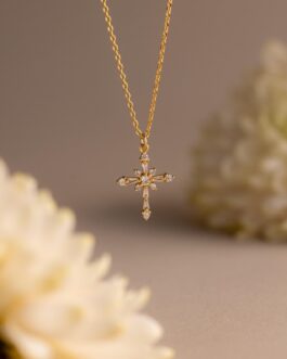 Vintage Diamond Cross Necklace