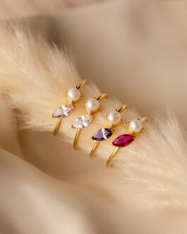 Marquise Birthstone & Pearl Ring
