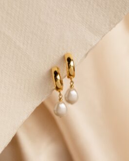Pearl Drop Hoops