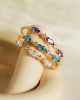 Triple Marquise Birthstone Ring