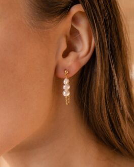 Triple Pearl Drop Earrings