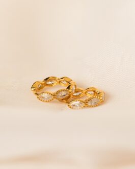 Marquise Inlay Huggies