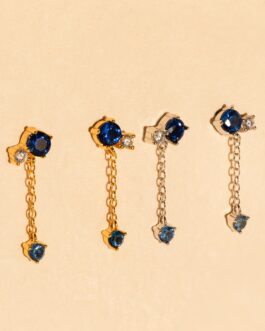 Sapphire Diamond Drop Earrings