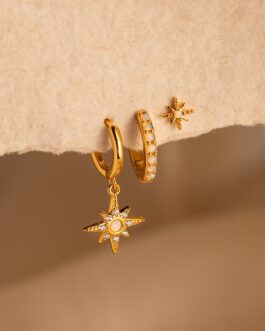 Opal Starburst Earrings Set