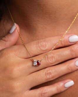 Toi et Moi Birthstone Necklace
