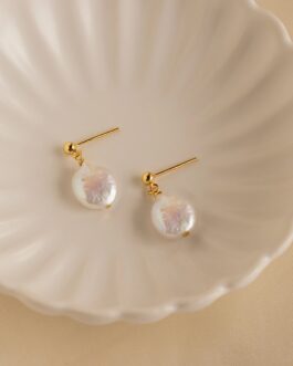 Round Pearl Drop Earrings