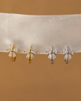 Diamond Ribbon Bow Huggies