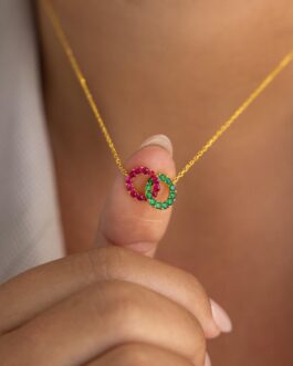 Interlocking Duo Birthstone Necklace