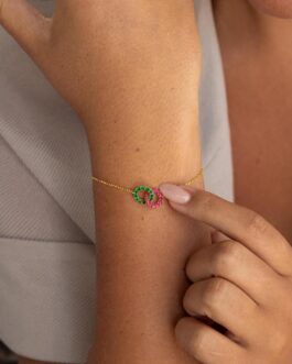 Interlocking Duo Birthstone Bracelet