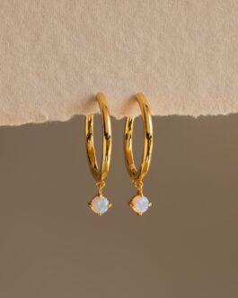 Dainty Opal Drop Huggies