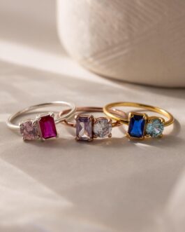 Toi et Moi Emerald Birthstone Ring