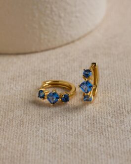 Princess Cut Birthstone Huggies