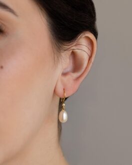 Dangling Pearl Diamond Earrings