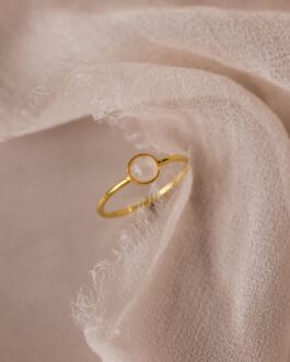 Dainty Round Moonstone Ring