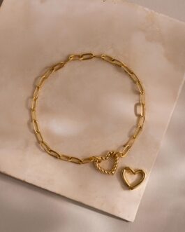 Heart Carabiner Paperclip Bracelet