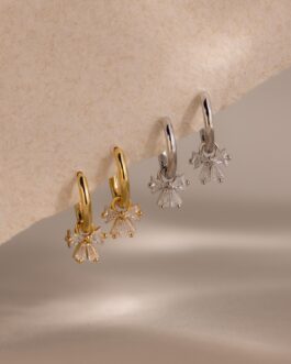 Diamond Bow Hoops