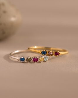 Woven Multiple Birthstone Ring