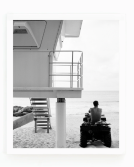 Black and White Lifeguard Tower Photograph By Little Wish