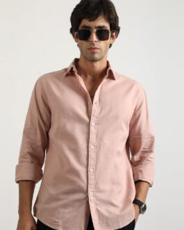 Cotton Linen Pink Full Sleeve Shirt