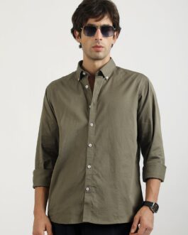 Soft Twill Olive Full Sleeve Shirt