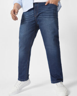 Plus Men's Blue Regular Fit Denim Jeans Stretchable