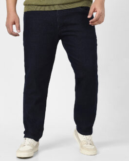 Plus Men's Dark Blue Regular Fit Denim Jeans Stretchable