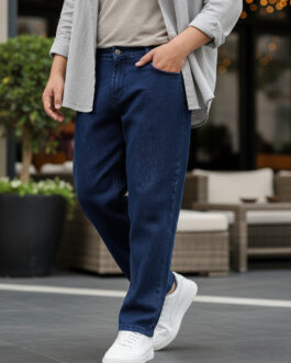 Plus Men's Blue Regular Fit Denim Jeans Stretchable