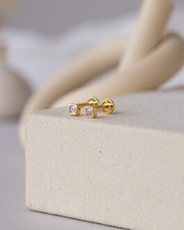 Square Bezel Birthstone Flatback Studs
